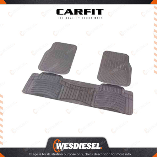 Carfit 3 Piece Set Perfect Fit Grey Rubber Mats FR 65cm x 46cm / RR 44cm x 144cm
