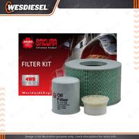 Oil Air Fuel Filter Service Kit for Ford Courier PC Raider UV 2.6L G6 10/91-1996