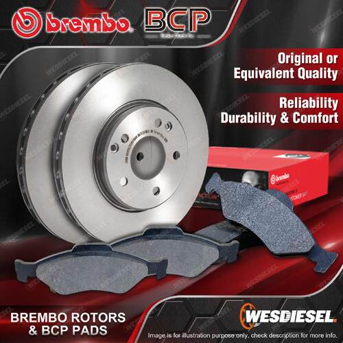 Rear Brembo Disc Brake Rotors + BCP Pads for Eunos 30X Coupe Mazda 323 BG