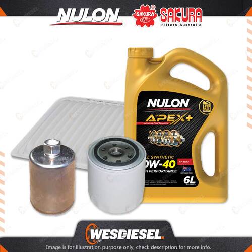 Oil Air Fuel Filter 6L APX10W40 Oil Service Kit for Ford Falcon BA V8 5.4L 02-05