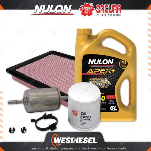 Oil Air Fuel Filter 6L APX10W40 Oil Service Kit for Holden Commodore VY V8 5.7L