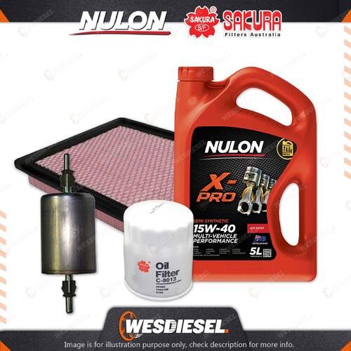Oil Air Fuel Filter + 5L XPR15W40 Oil Service Kit for Holden Statesman WH V6 3.8