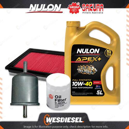 Oil Air Fuel Filter 5L APX10W40 Oil Service Kit for Nissan Pulsar N14 SSS Ti 2L